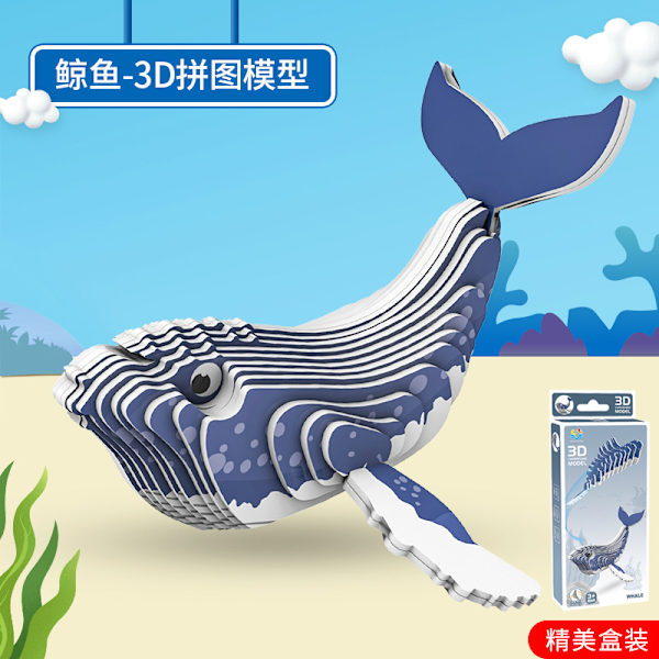 Mub- Stereo pussel 3D papper dinosaurie djur DIY jul tecknad modell leksaker 22