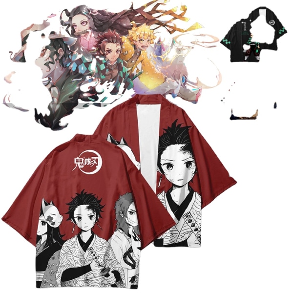 Mub- 20 Styles Demon Slayer: Kimetsu no Yaiba Cosplay 3D Printing Haori Anime Kimono Cloak Anime Cartoon Clothing 1 L