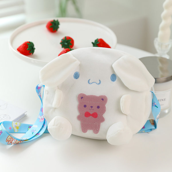 Mub- Söt tecknad filmväska Sanrio väska kulomi flickors crossbody-väska plyschleksak Melody-docka Crossbody bag - cinnamon dog