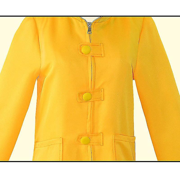Kids Adult Little Nightmares Six Cosplay Yellow Long Cloak Hungry Kids Little Six Cosplay Costume Party Halloween -a 130CM