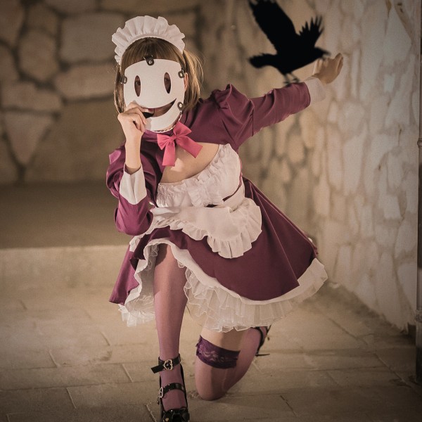 Luftindtrængning cospaly kostume maske bal pige kostume Halloween anime cos kostume full set L