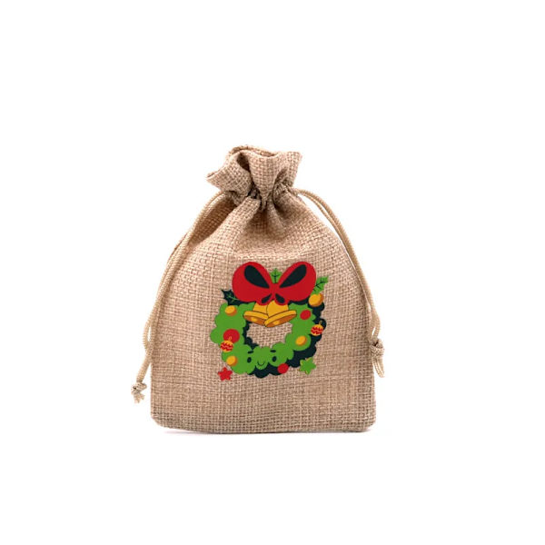 Mub- 10x14cm Julegaver Festdekorationer Julelinned Slikposer Med Snøre Jute Burlap Gavepose Burlap Pose X2072 SD02-3