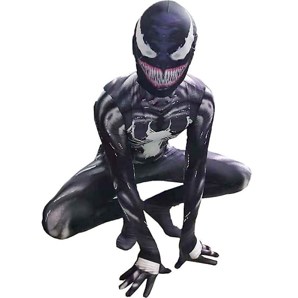Barnekostyme Venom for gutter - Jumpsuit Fancy Dress -a Black 4-5 Years