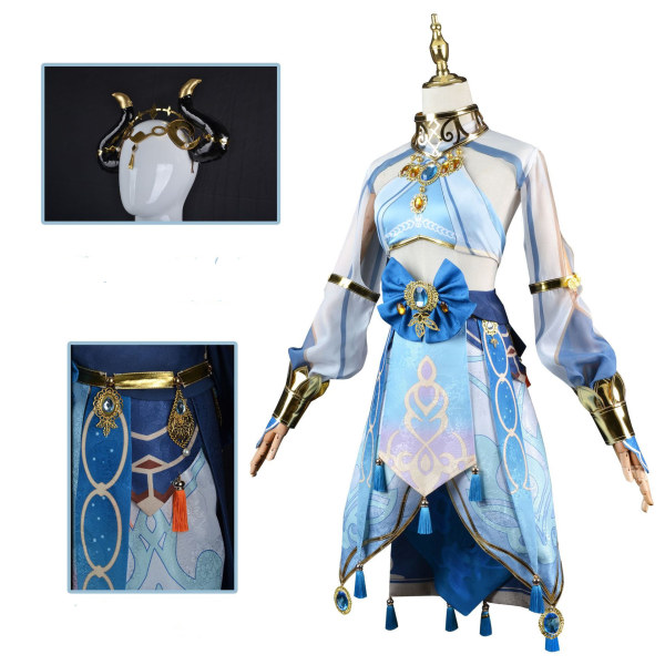 Mub- BAIGE Game Genshin Impact Nilou Cosplay Kostume Nilou Genshin Impact Cosplay Kostume costume+accessories set XL