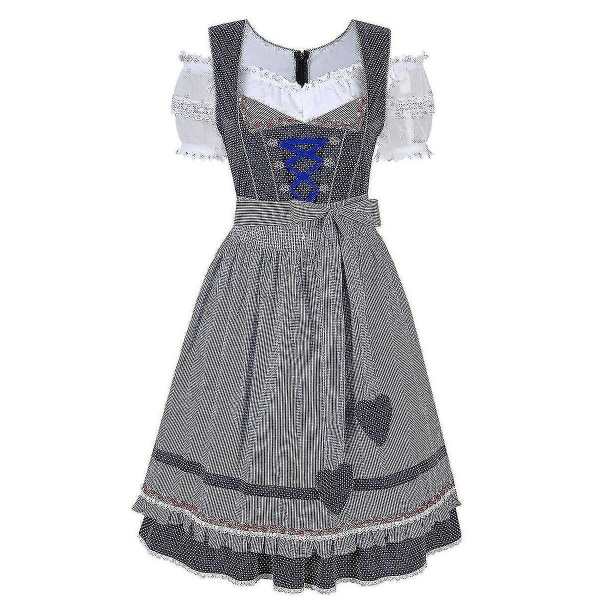 Dirndl Kjole tysk Oktoberfest bayersk øl Wench kostume Maid Festival Party Z X .q Dark blue S