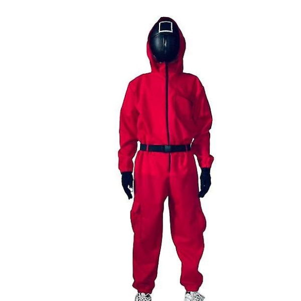 Vuxen Halloween Squid Game Jumpsuit Kostym Set-1 . square S 155-165cm