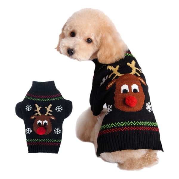 Mub- Jul husdyrkledninger rød nese fawn husdyrgenser liten mellomstor hundegenser black XXL