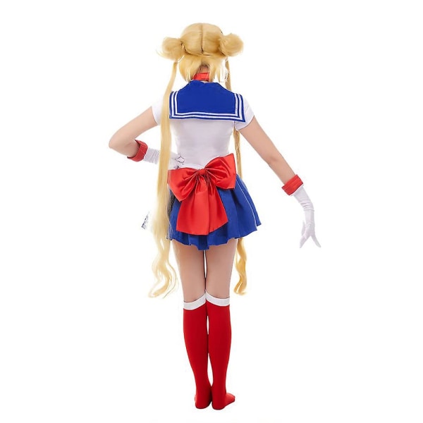 Sailor Moon Cosplay Dräkt Outfit Tsukino Usagi Japansk Anime Kvinnor Flicka Uniform Set Fest Klänning -a XL