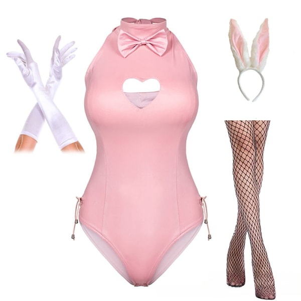 Mub- Future Tree Naisten Puputyttö Asu Napin Halkio Romperi Bodysuit Cosplay Puku Karvainen Kissan Korva Sukat Setti purple S