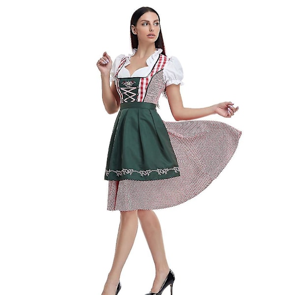 Naisten Oktoberfestin olutneitoasu - Baijerilainen perinteinen Dirndl-mekko Karnevaali CNR -a Dark Green M