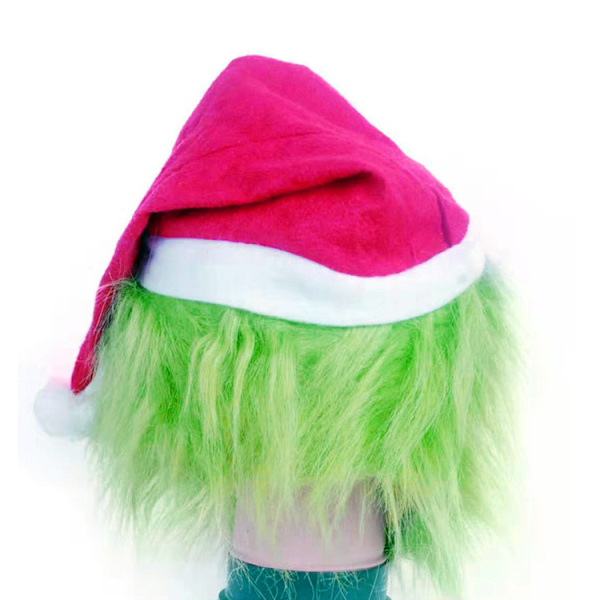 Mub- Vihreäkarvainen hirviönaamio Grinch huppu Joulujuhla naamiaiset 1