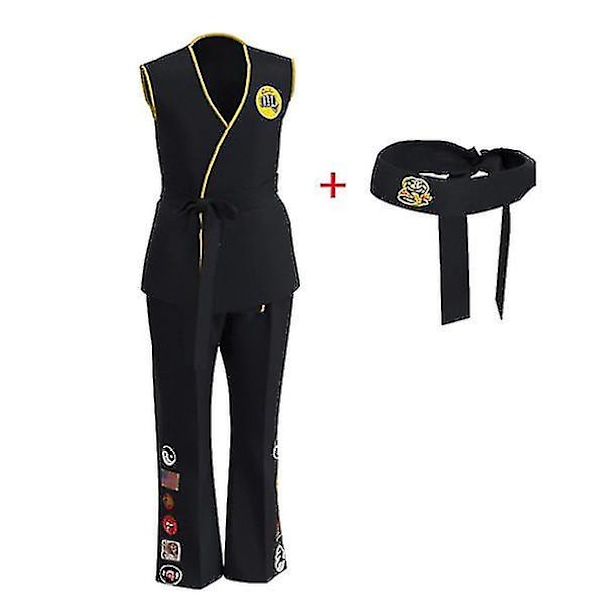 Anime Game Kof Cosplay Kostume Cobra Kai Val Armorr Karate Uniform -a 110 cm