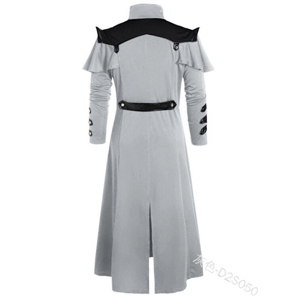 Mub- Halloween edieval Steampunk Assassin Elves Pirat Kostume Til Voksne  Vintage Lang Split Jakke Gotisk Rustning Læderfrakker Black M