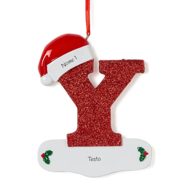 Mub- Tilpasset DIY Navn Bokstaver A-Z Jul Resin Anheng Dekorasjon Trendy Juletre Ornament Y