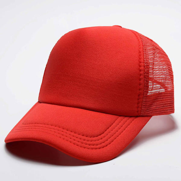 Mub- Tukkumyynti Hip Hop Puuvillaverkko Trucker Hat Blank Casquette Baseball Custom Logo Print 5 Paneeli Kirjailtu Urheilulippikset Red