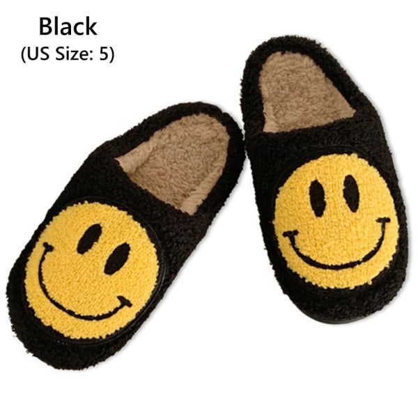 Smiley Kvinnor Vinter Varma Tofflor G black EU Size 35-36
