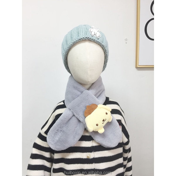 Mub- Wholesale 2022 Lovely Winter Children's Warm Scarf Cartoon Anime Cute Dog Melody Kitty Rabbit Hair Kids' Girls Neck Scarf 3