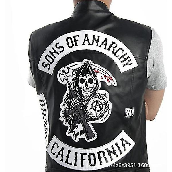 Sons Of Anarchy Hoodie Tv Soa Cosplay Kostume Mænd Zipper Jakke Læder Vest Rock Punk Cap Mayans Mc Halloween Kostume Til Mænd -a Vest M