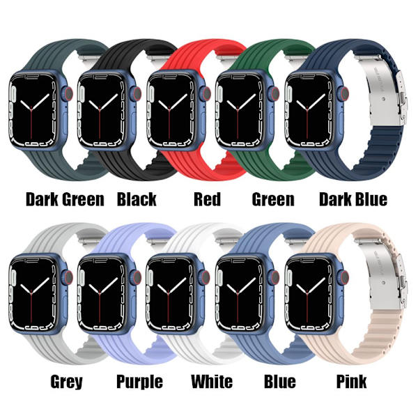 Sport Watch Band För Apple Watch 7 SE 6 5 4 3 2 GRÖN -i green 38/40/41MM-38/40/41MM