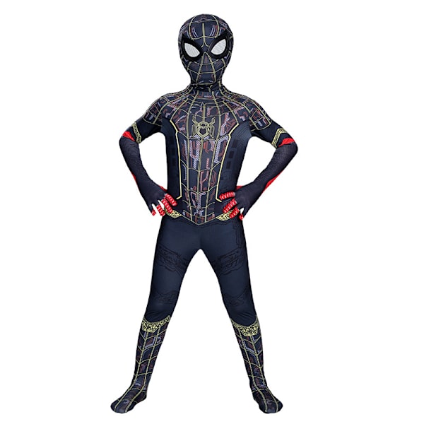 Mub- Filmspil Kostume Forældre-børn Parallel Univers  Spider Jumpsuit Voksen Anime Cosplay Spiderman Halloween Kostume Black 110CM