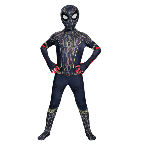 Mub- Movie Game Costume Parent-children Parallel Universe  Spider Jumpsuit Adult Anime Cosplay Spiderman Halloween Costume Black 190CM