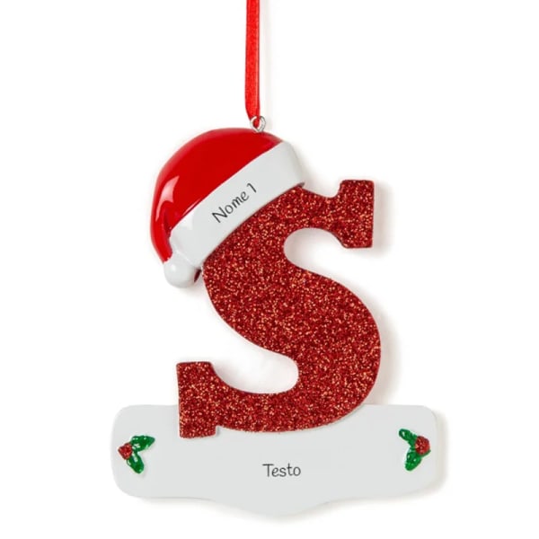Mub- Tilpasset DIY Navn Bokstaver A-Z Juleharpiks Anheng Dekorasjon Trendy Juletre Ornament S
