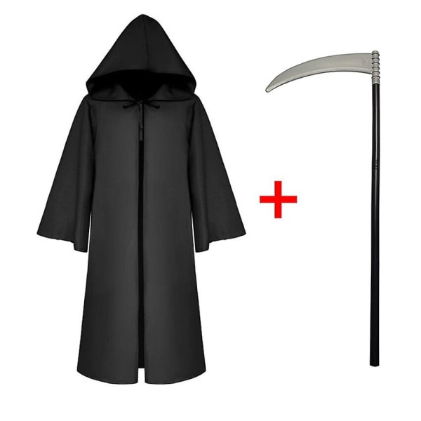 Grim Reaper Hook Sickle Børne Final Destination Cosplay Karneval Halloween Kostume Til Børn Heks Pestlæge Dødens Reaper -a Suit with Sickle S (Adult)