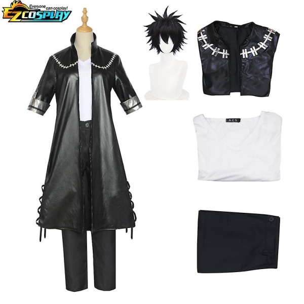 My Hero Academia Cosplay Costume Dabi Cosplay Black Coat Jacket Uniform Halloween Outfit -a Costume and wig M