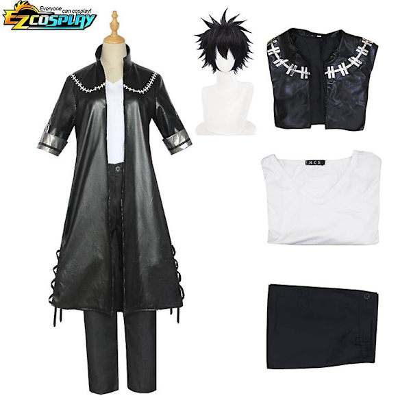 My Hero Academia Cosplay Kostume Dabi Cosplay Sort Frakke Jakke Uniform Halloween Outfit -a Costume and wig L