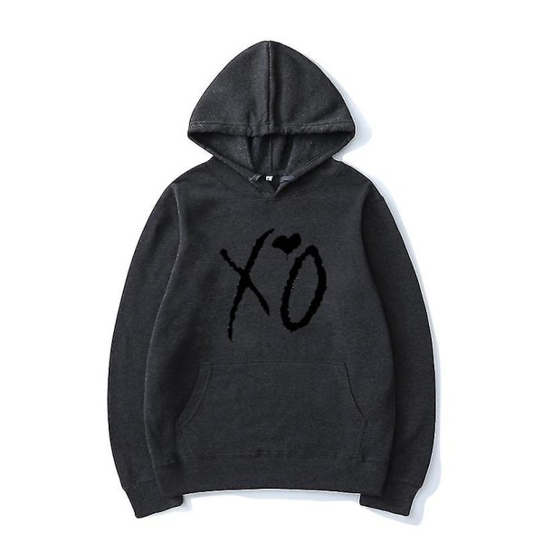 The Weeknd trykte hettegensere Xo Mote Print Hetteskjorte Herrer Kvinner Harajuku Hip Hop Genser Hoodie Topper .i Dark Gray 01 S