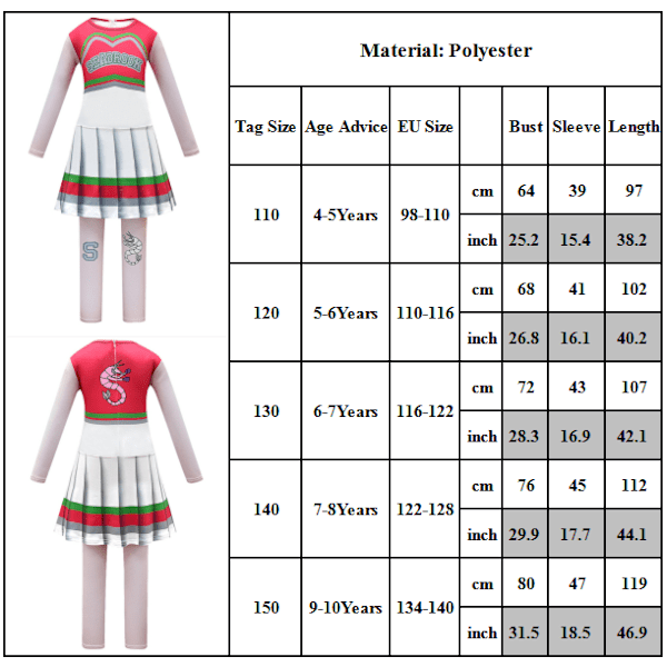 Halloween Barn flickor Anime Cosplay Kostym Zombie College 2cos 120cm