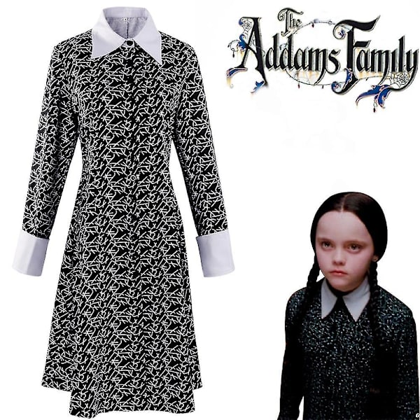Onsdag Adams Kläder Familjen Addams Värdinnan Tess Cosplay Performance Dansklänning Kostym Cosplay Karneval Barn Vuxna Flickor Damer 1 adult m