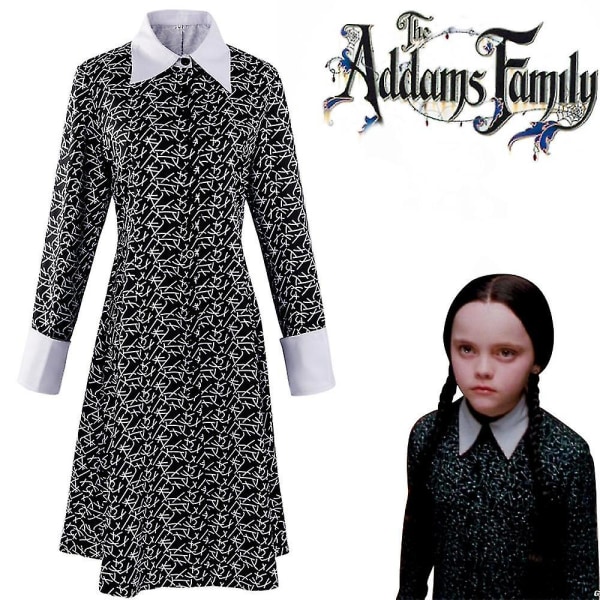 Onsdag Adams Kläder Familjen Addams Värdinnan Tess Cosplay Performance Dansklänning Kostym Cosplay Karneval Barn Vuxna Flickor Damer 1 adult xxxl