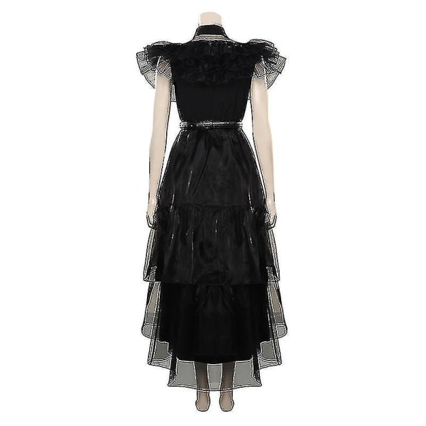 2023 Wednesday Addams Cosplay Costume Set Halloween Costume Carnival Party Disguise For Adult Girls -a Without wig XS