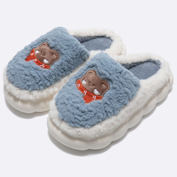 Mub- Home Slippers For Women And Men Unisex Comfortable Wholesale House Cotton Soft Sole Women Slippers Blue 37