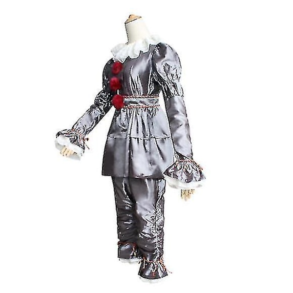 Clown Back To The Soul Cos Dragt Pennywise Cosplay Halloween Kostume -a silver 2XL