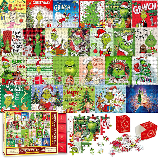 Mub- Grinchen Greenhair Kalender Julpussel Advent Adventskalender 24 Lådor B