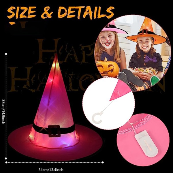 Mub- Halloween Kostume Tilbehør Fest Indendørs Udendørs Have Træ Dekorationer Halloween Hængende Lyste Heks Hat Dekorationer Lighted Orange