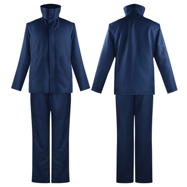 Mub- Anime Jujutsu Kaisen Gojo Satoru  Sorte Top Bukser Øjenmaske Halloween Fest Cosplay Kostume Blue 2 XL