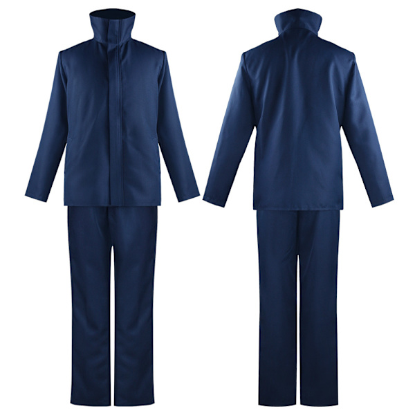 Mub- Anime Jujutsu Kaisen Gojo Satoru  Sorte Top Bukser Øjenmaske Halloween Fest Cosplay Kostume Blue L