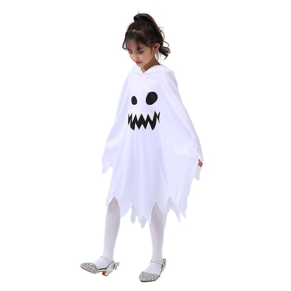 3-9 Years Kids Halloween Party Cosplay Cloak Scary Smiley Glow In The Dark Costume Gifts -a 7-9 Years