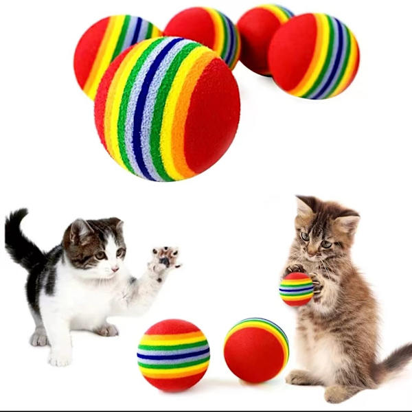 Mub- Sällskapshundar, kattungar, tänder är inte ruttna, något elastiska och katter är dämpade Rainbow balls pack of 10 【Large, medium and small】2 each