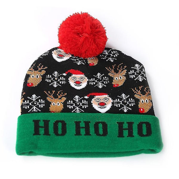 LED julehat, Light Up julehat Strikket hat .c Santa Claus and Elk