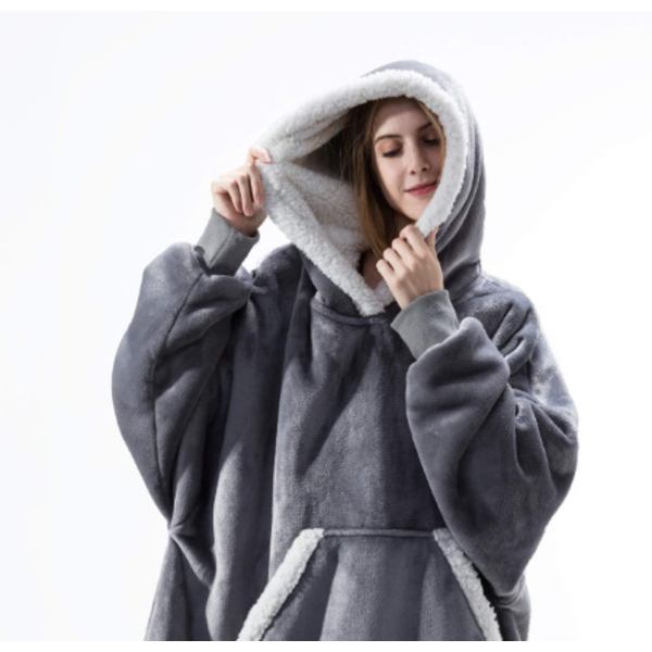 Mub - Høst og vinter komfortabel løs dobbeltsidet fløjlshættetrøje og tyk filt loungewear hættetrøje brown