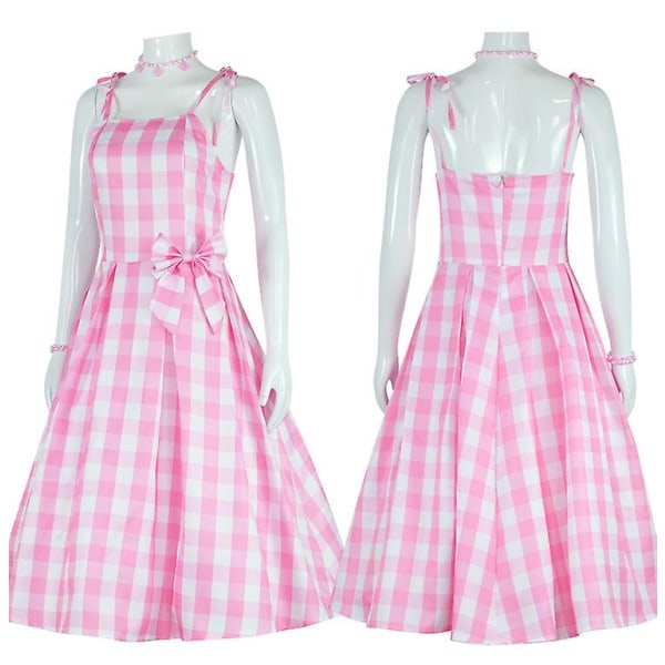 Barbie Kostym För Kvinnor Barbie Klänning Bedårande Rosa Dam Cosplay Flickor Kläder Kvinna Halloween Klassisk docka Rollspel Barbie Dress Up 2XL