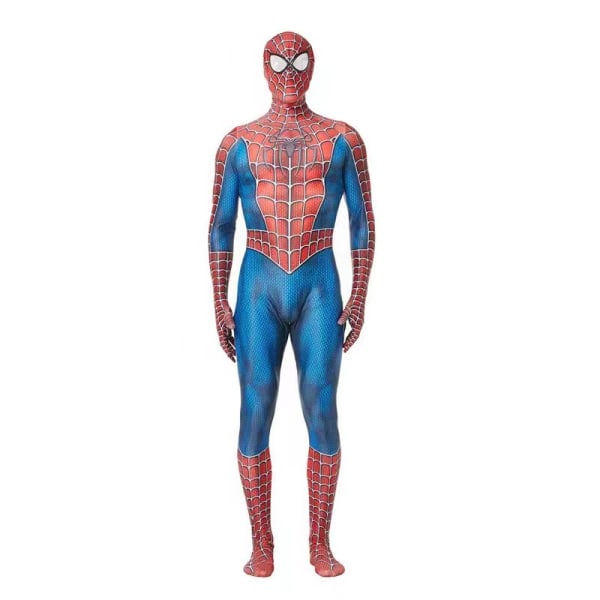 Mub- Halloween Cosplay-asu Uusin Hieno Hämähäkkimies Spiderman-asu Hieno Hyppyhaalari Aikuisille Ja Lapsille Punainen Musta Cosplay-vaatteet 02 100cm   XS