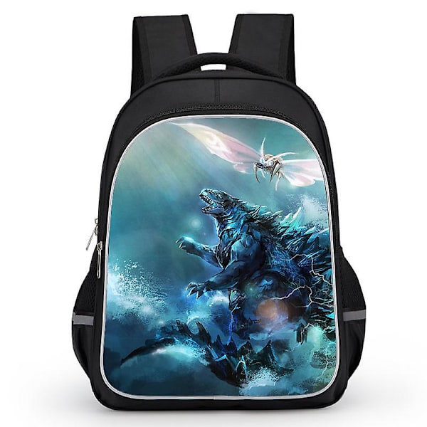 Godzilla Print Skoleveske Barn Vanntett Ryggsekk #1 8 M