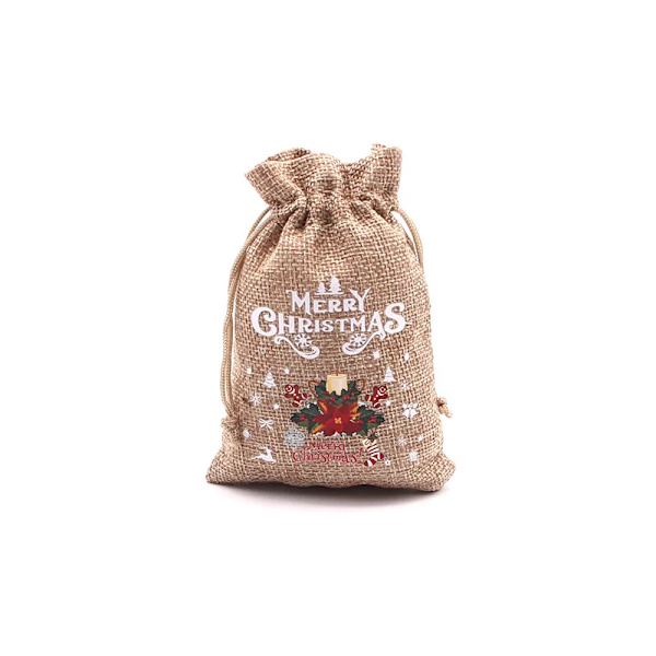 Mub- 10x14cm Julegaver Festdekorationer Julelinned Slikposer Med Snore Jute Burlap Gavepose Burlap Pose X2072 SD04-7