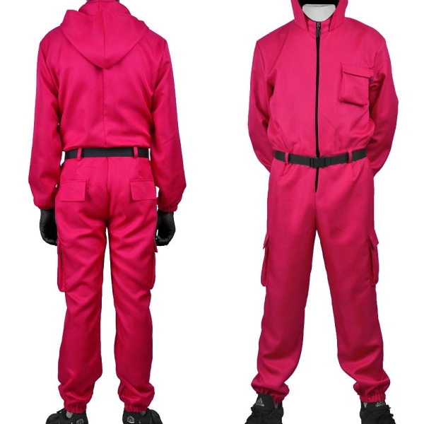 Squid Game Maskeraddräkt - Cosplay Suit W . Red XXXL