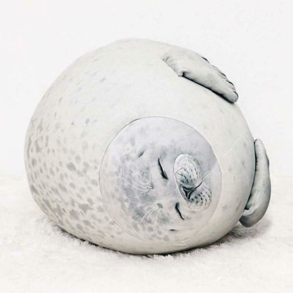 Angry Seal Kudde Plysj Seal Animal Toy Seal Kudde .q Grey 60CM